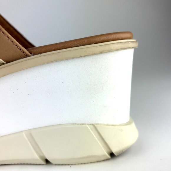 Sorel Dayspring Platform Slide Sandals Tan Leather Size 7.5 - Picture 10 of 14